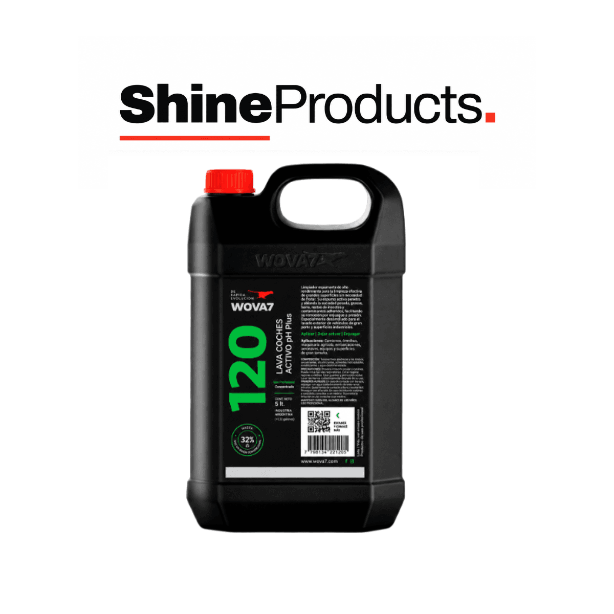 Wova7 120 Lava Coches Activo PH Plus de 5L